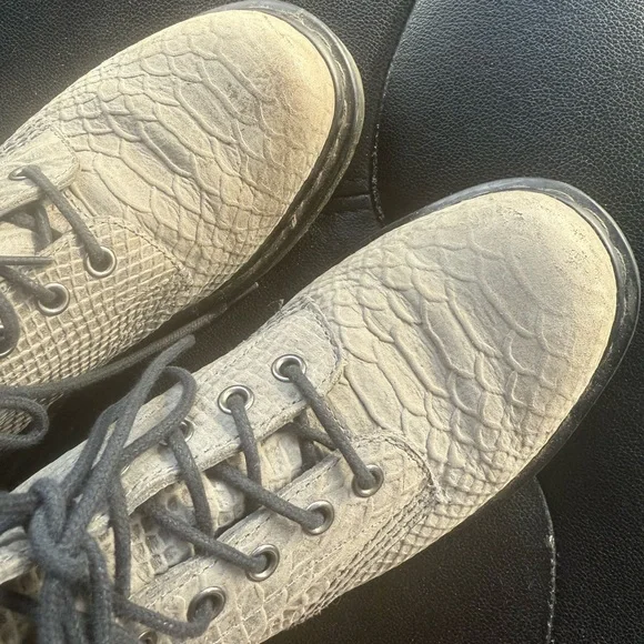 Dr. Martens Black and Gray Combat Boots - Picture 11 of 11